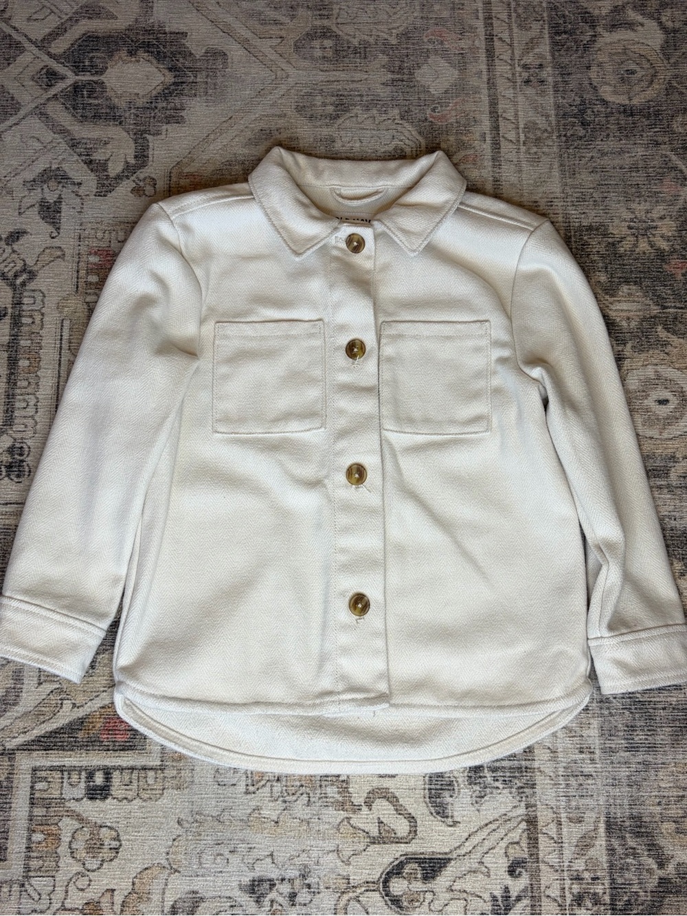 Girls cream peacoat shacket